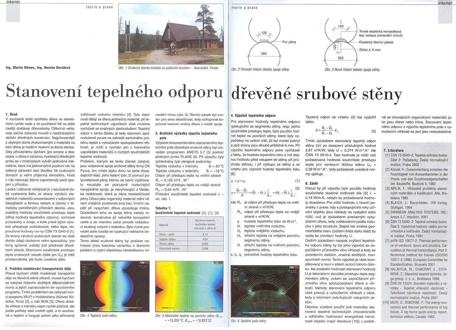 scan článku o stanovení tepelného odporu srubové stěny